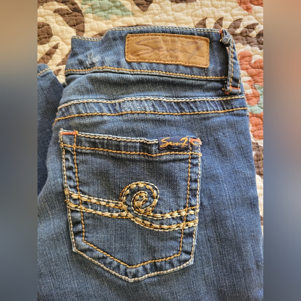 Seven 7 distressed‎ skinny jeans womens size 10